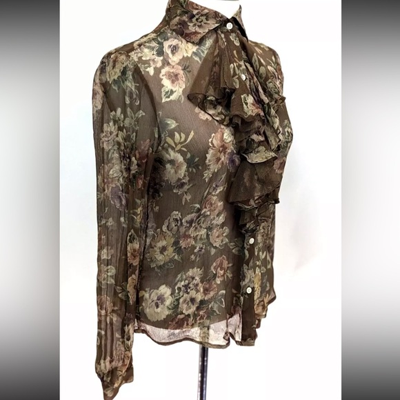 Gorgeous silk Ralph lauren ruffle blouse - Picture 3 of 5
